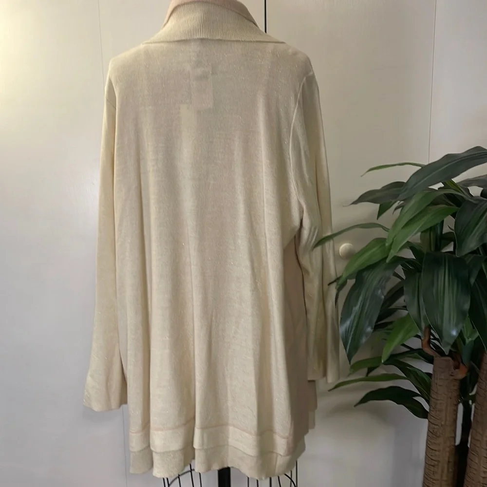 Chico’s long sleeve double layer Margie cardigan sweater (size 3) in san…